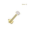 Piercing Labret en Titane Doré avec Strass 3mm – Élégance et Confort Absolu