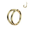 Piercing Anneau Double en Titane Doré – Élégance et Originalité