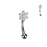 Piercing Arcade Banane en Titane - Design Floral Étincelant