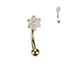Piercing Arcade en Titane Doré – Élégance Florale & Confort Ultime