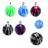 Bille acrylique zébré filetage 1.6mm