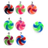 Bille acrylique double couleur spirale filetage 1.6mm