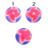 Bille acrylique rose et bleu spirale filetage 1.6mm