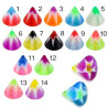 Bille cône acrylique étoile coloré filetage 1.6mm