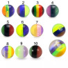 Bille piercing UV acrylique rasta 1.6 mm - Tarawa.com