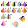 Bille cône acrylique rayé couleurs filetage 1.2mm