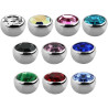 Bille plate de 3mm avec CZ en acier chirurgical