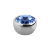 Bille plate de 3mm avec CZ en acier chirurgical