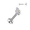 Piercing Labret Titane – Goutte de Zirconium Colorée (Filetage Américain)