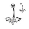 Piercing de Nombril Chauve-Souris en Titane avec Double Zirconium