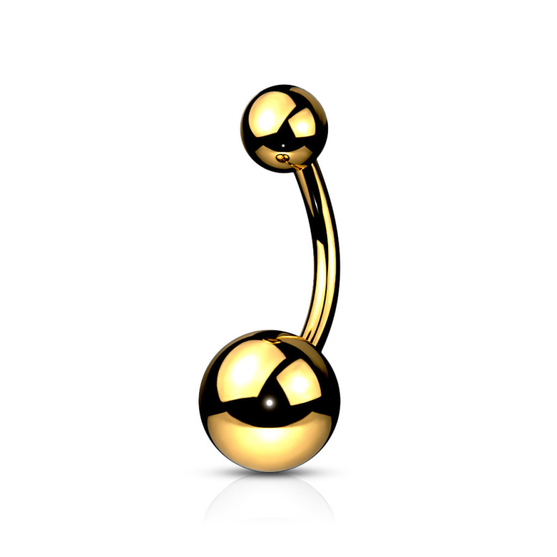 Piercing nombril en titane doré avec bille – Élégance et léger