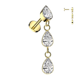 Piercing labret titane doré...