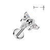 Piercing labret titane triangle et zircon marquise