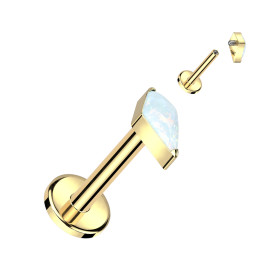 Piercing labret doré avec...