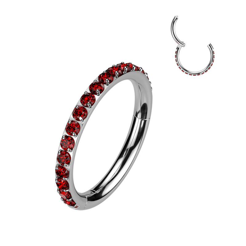 Anneau clipper titane zirconium griffé – Piercing hélix, tragus, cartilage