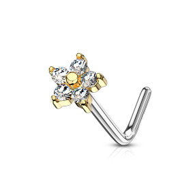 Piercing nez doré fleur 5...