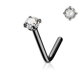 Piercing nez noir zirconium...