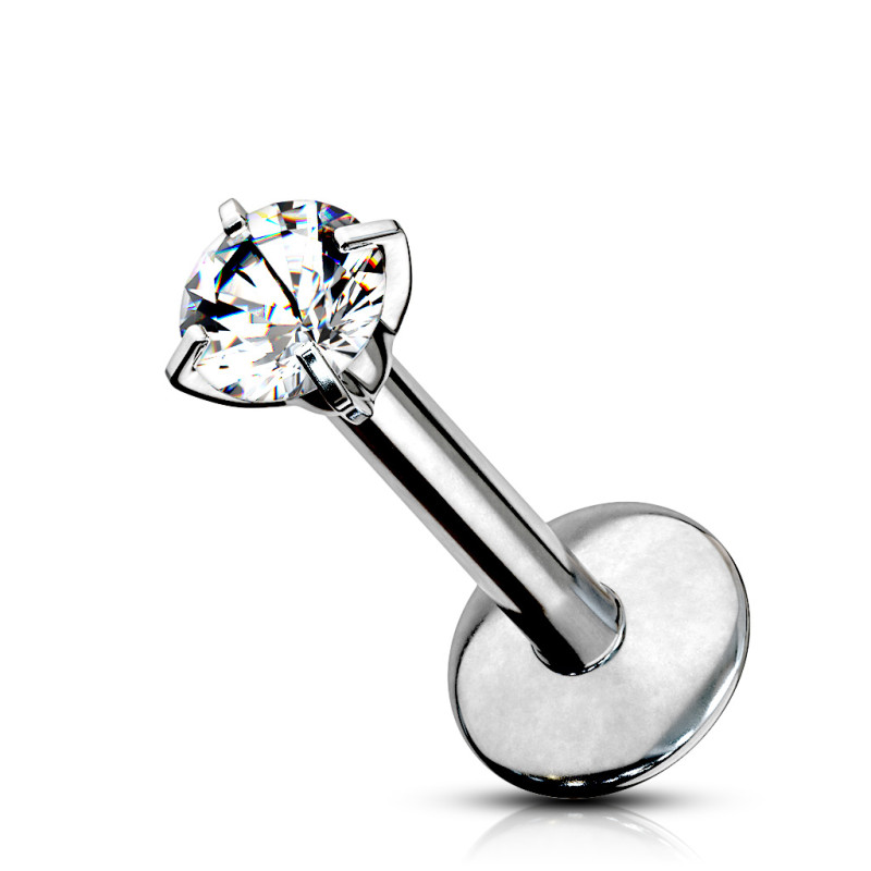 Piercing labret titane naturel avec zirconium blanc 2,5 mm – Éclat discret et durable Piercing labret titane naturel avec zirconium blanc 2,5 mm – Éclat discret et durable