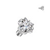 Bille microdermale en titane avec étoile zirconium 4 mm – 1,6 mm de diamètre