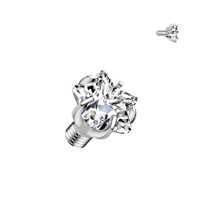 Bille microdermale en titane avec étoile en zirconium – 1,2 mm