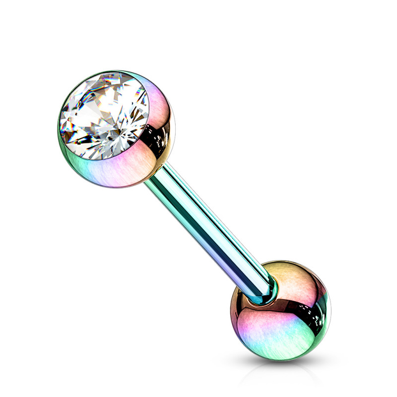 Piercing langue acier noir et zirconium - Tarawa piercing