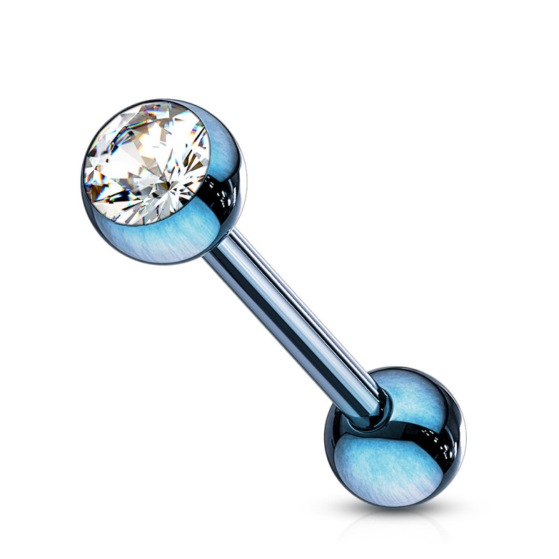 Piercing langue acier noir et zirconium - Tarawa piercing