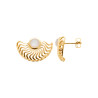 Boucles d’oreilles plaqué or & pierre de lune – Raffinement et éclat mystique