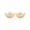 Boucles d’oreilles plaqué or & pierre de lune – Raffinement et éclat mystique