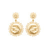 Boucles d’oreilles soleil en plaqué or 18 carats – Éclat radieux et style unique (vendues à la paire)