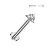 Piercing nez en titane gris avec zirconium triangle – Design minimaliste et éclat intemporel