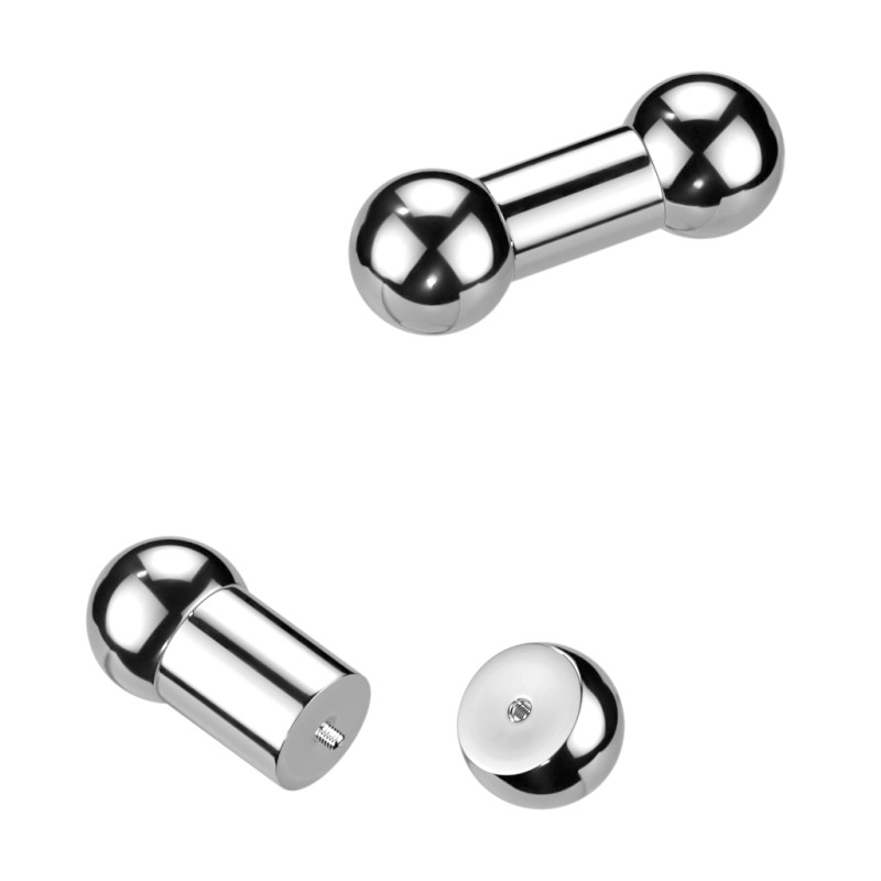 Barbell en acier chirurgical 316L – Diamètre 8 mm, billes 12 mm, longueurs 12 mm et 16 mm Barbell en acier chirurgical 316L – Diamètre 8 mm, billes 12 mm, longueurs 12 mm et 16 mm
