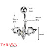 Piercing de Nombril Chauve-Souris en Titane avec Double Zirconium
