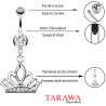 Piercing nombril diadème strass