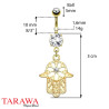 Piercing nombril doré main de fatma