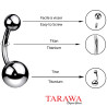 Prothèse piercing nombril en acier chirurgical - Tarawa Piercing
