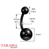 Prothèse piercing nombril en acier chirurgical - Tarawa Piercing