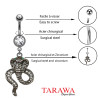 Piercing nombril en acier serpent pendant