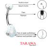 Piercing nombril titane opale griffé