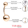 Piercing nombril double bille titane anodisé or - Tarawa Piercing