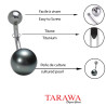 Piercing nombril perle de culture 9 mm bouton noir - Tarawa