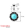 Piercing nombril tourbillon pierre Turquoise synthétique