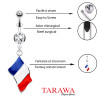 Piercing nombril drapeau de la France
