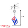 Piercing nombril drapeau de Cuba