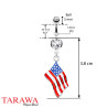 Piercing nombril drapeau des Etats Unis