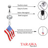 Piercing nombril drapeau des Etats Unis