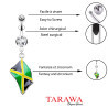 Piercing nombril drapeau de la Jamaique