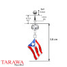 Piercing nombril drapeau de Porto Rico