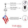 Piercing nombril drapeau de Porto Rico