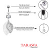 Piercing nombril feuille pendante