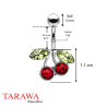 Piercing nombril cerise